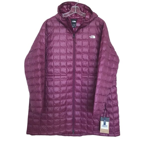 NORTH FACE Jacket Womens Plus Size 3X Thermoball ECO Hood Long Parka Boysenberry